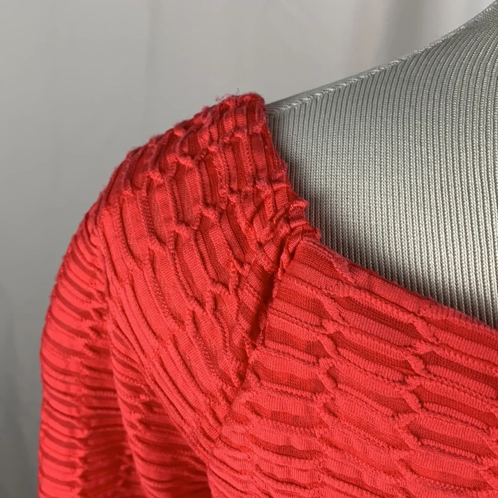 NWT Nanette Lepore Vibrant Coral 3/4 Sleeve Boat Neck Sheath Dress - Picture 6 of 11